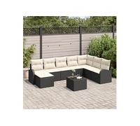 Ensemble de 8 pièces de canapés de jardin avec coussins en poly rotin marron 3354836