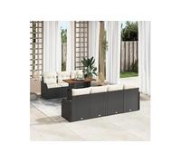 vidaXL Ensemble de canapé de Jardin 8 pcs Noir Poly rotin, Canapé de Jardin, Ensemble modulable avec Rangement, assises terrasse pour se détendre et recevoir en Tout Confort