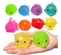 Ensemble de 8 pièces Jumbo Glitter Mochi Squishy Jouet Sensuel Doux, Squeeze Fidget Jouets, récompenses en Classe,Goody Bag Filler