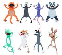 Ensemble de 8 Pièces Signets Animaux de Dessin Animé 3D pour Enfants Marque-Pages Mignon Drôle de Nouveauté Signet de Lecture d'Animaux Écrasés Papeterie Présente des Cadeaux pour Enfants