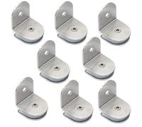 Ensemble de 8 pinces à verre NUZAMAS en acier inoxydable 90 degrés 304, support d'étagère en verre, montage mural, pour panneau en verre d'une épaisseur de 8-12MM, fini brossé