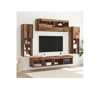 Ensemble de Meubles TV Muraux avec Lumières LED Rangement Salon 8 pcs vidaXL