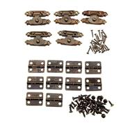 Ensemble de 8 vis à charnière moraillon en bronze for accessoires anciens, mini-charnière meuble, charnières vintage fer, boîte bijoux Pour BoîTe(Bronze)