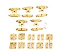 Ensemble de 8 vis à charnière moraillon en bronze for accessoires anciens, mini-charnière meuble, charnières vintage fer, boîte bijoux Pour BoîTe(Gold)