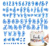 Ensemble de 83 Pièce Emporte Piece Lettre Alphabet Réutilisables Emporte Piece Lettre Contenant des Lettres Majuscules et Minuscules et des Chiffres pour Décorer Les Gâteaux Accessoires Pâtisserie