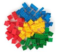 Ensemble de 84 Briques de Construction n°1 Big Briks - pour Grosses Briques/avec Gros tenons - Compatible avec Les Plus Grandes Marques - Bleu, Vert, Rouge, Jaune