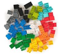 Ensemble de 84 Briques de Construction n°1 Big Briks - pour Grosses Briques/avec Gros tenons - Compatible avec Les Plus Grandes Marques - 10 Couleurs