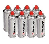 Ensemble de 8x cartouches de gaz Alpentech 400ml, certification : Pi 0875, conforme à EN417, isobutane, plage de fonctionnement