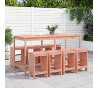 Ensemble de 9 bars de jardin en bois massif Douglas 203,5 x 90 x 110 cm, robuste, pour terrasse, balcon, jardin, salle à manger, grande durabilité