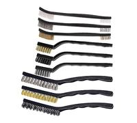 Ensemble de 9 brosses métalliques, brosses antirouille métalliques, ensemble de brosses pratiques en acier/nylon/laiton pour nettoyer les scories de soudage et le fil de rouille