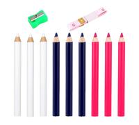 Ensemble de 9 Crayons pour Tissu, Comprenant 3 Crayons Tailleur Solubles L'eau Couleurs Différentes Taille-Crayon et Règle Couture Patchwork Confection Vêtements Travail Bois et Loisirs Créatifs