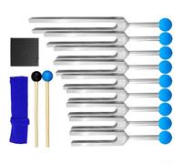 Ensemble de 9 diapasons pour thérapie des chakras, ensemble de diapasons pour guérison et méditation, fréquences uniques des chakras, kit de guérison vibratoire, accessoires de thérapie de yoga