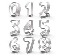 Ensemble De 9 Emporte-Pièces En Acier Inoxydable En Forme De Chiffres Pour Des Pâtisseries Amusantes, Des Crêpes Et Des Friandises Éducatives