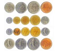 Ensemble DE 9 PIÈCES DE France. 1, 5, 10, 20 CENTIMES, 1/2, 1, 2, 5, 10 FRANCS. 1960-2001