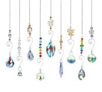 Ensemble De 9 Prismes En Boule De Cristal Pour Décoration Intérieure, Attrape-Soleil, Création D'arcs-En-Ciel Et Applications Multi-Scènes