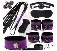 Ensemble de 9 sangles de contention pour yoga pour le positionnement des mains et des pieds, violet, en nylon robuste et ajustable avec doublure en polaire, accessoire pour studio de yoga