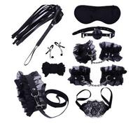 Ensemble de 9 sangles d'entraînement en cuir noir pour les mains et les jambes, accessoires de fitness personnels