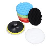 Ensemble de 9 Tampons de Polissage et Éponges à Lustrer 150mm Kit de Nettoyage en Laine et Mousse pour Voiture et Bateau