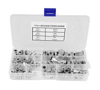 Ensemble de 93 écrous à rivet aveugle en acier inoxydable 304, assortiment de rivets à insert fileté avec tailles M3, M4, M5, M6, M8, M10, présenté dans une boîte pour une