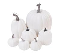 Ensemble de Artificielle, 7 pièces de citrouilles artificielles Oranges, citrouilles Orange en Mousse réalistes, citrouilles d'automne de Tailles Assorties pour la décoration des fêtes de