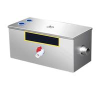 Ensemble de Bac À Graisse Commercial en Acier Inoxydable, Séparateur Huile-eau avec Sortie Latérale, Adapté aux Éviers de Cuisine de Restaurant(Large)