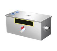 Ensemble de Bac À Graisse Commercial en Acier Inoxydable, Séparateur Huile-eau avec Sortie Latérale, Adapté aux Éviers de Cuisine de Restaurant(Medium)