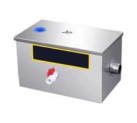 Ensemble de Bac À Graisse Commercial en Acier Inoxydable, Séparateur Huile-eau avec Sortie Latérale, Adapté aux Éviers de Cuisine de Restaurant(Small)