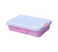 Ensemble de bac à sable empilable avec couvercle autocollants, poubelle sensorielle portable pour enfants - Bac à sable sensoriel avec couvercle - Conteneurs de rangement empilables - Bleu et vert