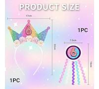 Ensemble De Badges Bandeau 1 Pièce Pour Enfants De 6 Ans, Broche En Strass Clignotante 1 Pièce, Couronne D'Anniversaire De Princesse, Épingle À Lettres, Décoration De Fête D'Anniversaire.