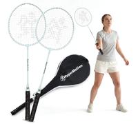 Ensemble de badminton hypermotion 2 raquettes acier avec housse sauge