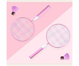Ensemble de Badminton pour Enfants, Conception Légère avec Absorption des | Construction en alliage de fer, cadre rond plus grand, protection de ligne encastrée, idéal pour une utilisation intérieure