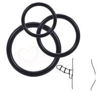 Ensemble de bague multifonction en silicone élastique noir, résistant à l'usure, pas facile à décolorer, doux et confortable, Design simple pour un usage quotidien - Z