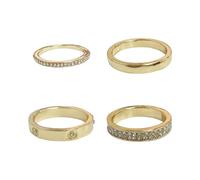 Ensemble de bagues 4 pièces, bagues zircon et strass, bagues mode, bagues vintage, bagues d'articulation multi-styles, bagues empilables, bijoux pour femmes