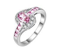 Ensemble de bagues de fiançailles empilables en forme de zircon cubique - Style solitaire - Pour mariage, fiançailles, anniversaire de mariage, 6, Métal, Aucune pierre précieuse