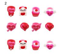 Ensemble De Bagues De Vacances Portables, 12 Pièces/Ensemble, Touche Festive, Joli Style De Dessin Animé, Décor De Paille Pour Vacances, Bracelet Pour Décoration