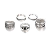 Ensemble de bagues en alliage rétro style bohème pour femme Knuckle Finger Band Rings Mariages Banquets Anniversaire Cadeau Bijoux pour cadeau pour filles pour femmes 5 pièces ÉlégantMode de