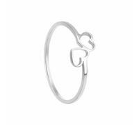 Ensemble de bagues étroites pour femme - Ne ternit pas - Empilables - Tendance - Délicat - Plaqué or - Zircon cubique - Amour, amitié, promesse - Coussin de mariage (Argent, 7)