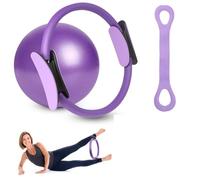 Ensemble de bagues Pilates Kit Essentiel Pilates 35 cm Magic Circle avec Double Poignées Rembourrées, 5 Bandes de Résistance, Anneau de Yoga, Mini Balle, Set Pilates, tonification du Corps
