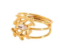Ensemble de bagues sophistiquées de couleur or, taille réglable, anti-rayures, imperméables, bijoux de fête pour les créateurs de tendances, ensemble minimaliste