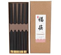 Ensemble de baguettes de style chinois pour maison, hôtel, restaurant, cadeau (coffret cadeau de 5 pièces en bois de santal violet)