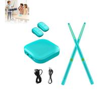 Ensemble de baguettes électriques avec pédales - Kit de batterie virtuelle portable sans fil pour enfants et adultes, baguettes de batterie électroniques à détection de mouvement 3D pour débutants