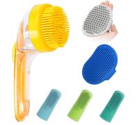 Ensemble de baignade pour animaux de compagnie - Chien de chat à longue poignée Chien liquide Nettoyage Soft Massage Brush | Optimis de toilettage de la manipulation optimisée pour le nettoyage de la