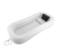 Ensemble de baignoire de douche gonflable médicale, système de douche portable au lit avec pompe, aide au bain simple au lit pour handicapés/personnes âgées (220 x 100 cm)