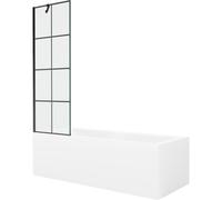 Ensemble de baignoire Mexen Cubik 160 x 70 cm avec receveur de douche noir