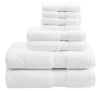 Ensemble de bain LUXE ""M"" 15 pièces draps de bain 750 gr/m² pur coton égyptien BLANC HOTEL SPA.100% coton égyptien, zéro twist.