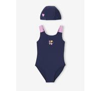 VERTBAUDET Ensemble de Bain Maillot 1 pièce + Bonnet Fille Indigo 3A