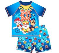 Ensemble de bain Paw Patrol pour garçons Ensemble de 2 pièces Short de bain et T-shirt avec protection UV contre le soleil Costume de bain pour garçons âgés de 2 à 6 ans, bleu, 3-4 ans