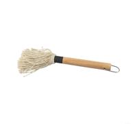 Ensemble de balai à badigeonner avec long manche en bois - Fibres de coton résistantes pour application de marinade - Comprend des têtes de rechange pour un nettoyage facile - Outil de barbecue idéal