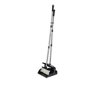 Ensemble de balai de pelle à poussière à long manche, pelle à poussière verticale avec couvercle automatique pour sol en carreaux de céramique en bois, outils de nettoyage ménagers, noir