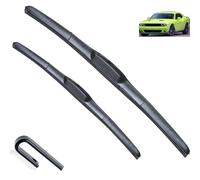 Ensemble de balais d'essuie-glace avant compatibles avec Dodge Challenger 2007-2023 SRT R/T RT SRT Brosses de pare-brise Couvercle de lave-glace de pare-brise